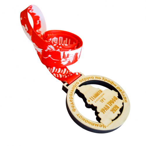 Медаль из дерева 1-слойная с гравировкой