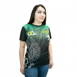 Футболка с полной запечаткой женская, модель с коротким рукавом, материал бифлес
