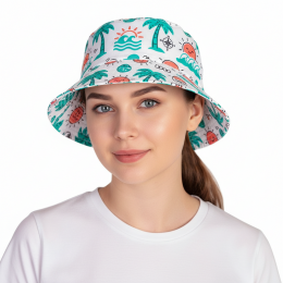 Панама с прошивкой из крепсатина с полной запечаткой