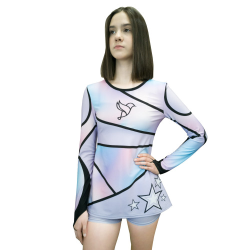 Форма для чирлидинга, модель: платье с длинным рукавом и шорты