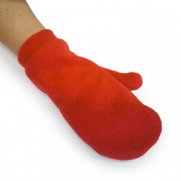 Варежки двухслойные из однотонного флиса