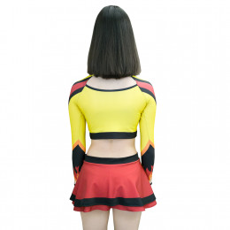 Форма для чирлидинга, модель: топ с длинным рукавом и юбка