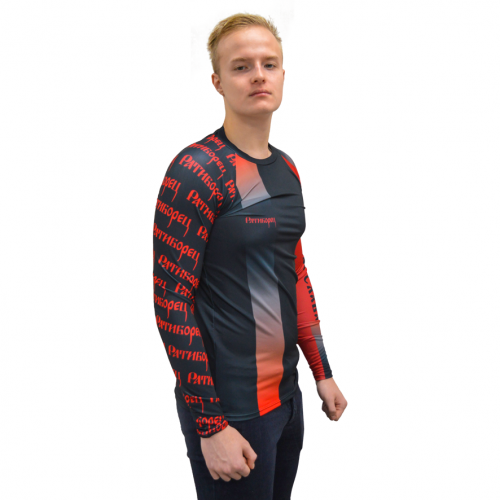 Рашгард мужской классический, модель с длинным рукавом, материал бифлекс