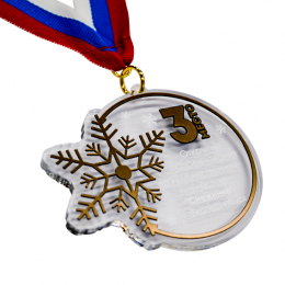 Медаль из акрила 2-слойная с УФ-печатью