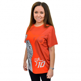 Футболка с полной запечаткой женская, модель с коротким рукавом, материал прима