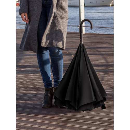 Зонт наоборот Style, трость, черный