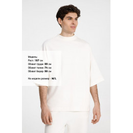 Футболка оверсайз унисекс T9, молочно-белая