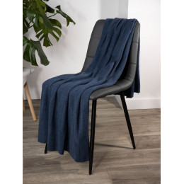 Плед Rombus, синий меланж (джинс)