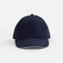 Бейсболка Classic 2.0, темно-синяя с белым кантом