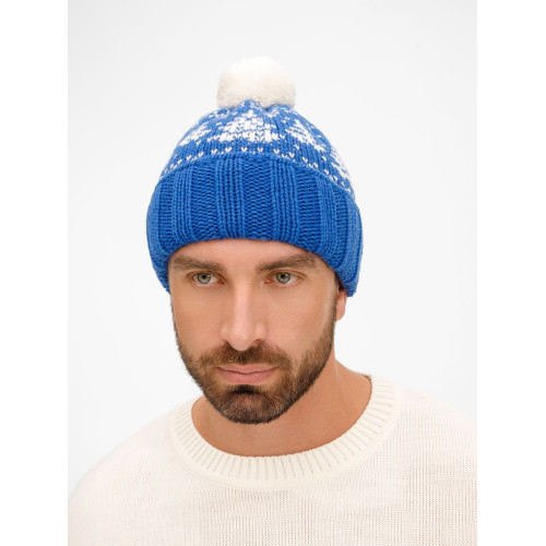 Шапка Holidale, синяя с молочным