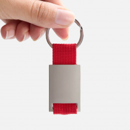 Брелок Inlet с тканевой вставкой, красный