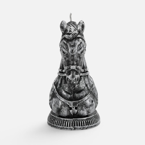 Свеча фигурная «Бюст лошади», серебристая