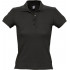 Рубашка поло женская People 210, черная Рубашка поло женская People 210, черная