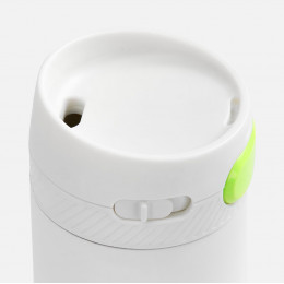 Термостакан X1 с цветной кнопкой, белый с желтым