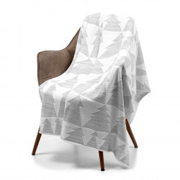 Плед «Танцующий лес», белый с серебристым