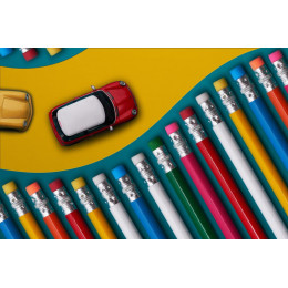 Карандаш простой Hand Friend с ластиком, желтый