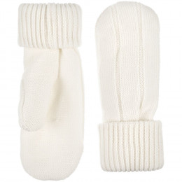 Варежки Knit Beat, белые (молочные)