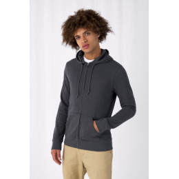 Толстовка на молнии с капюшоном унисекс BNC Inspire (Organic), серый меланж