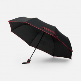 Зонт складной Edgeline, черный с красным